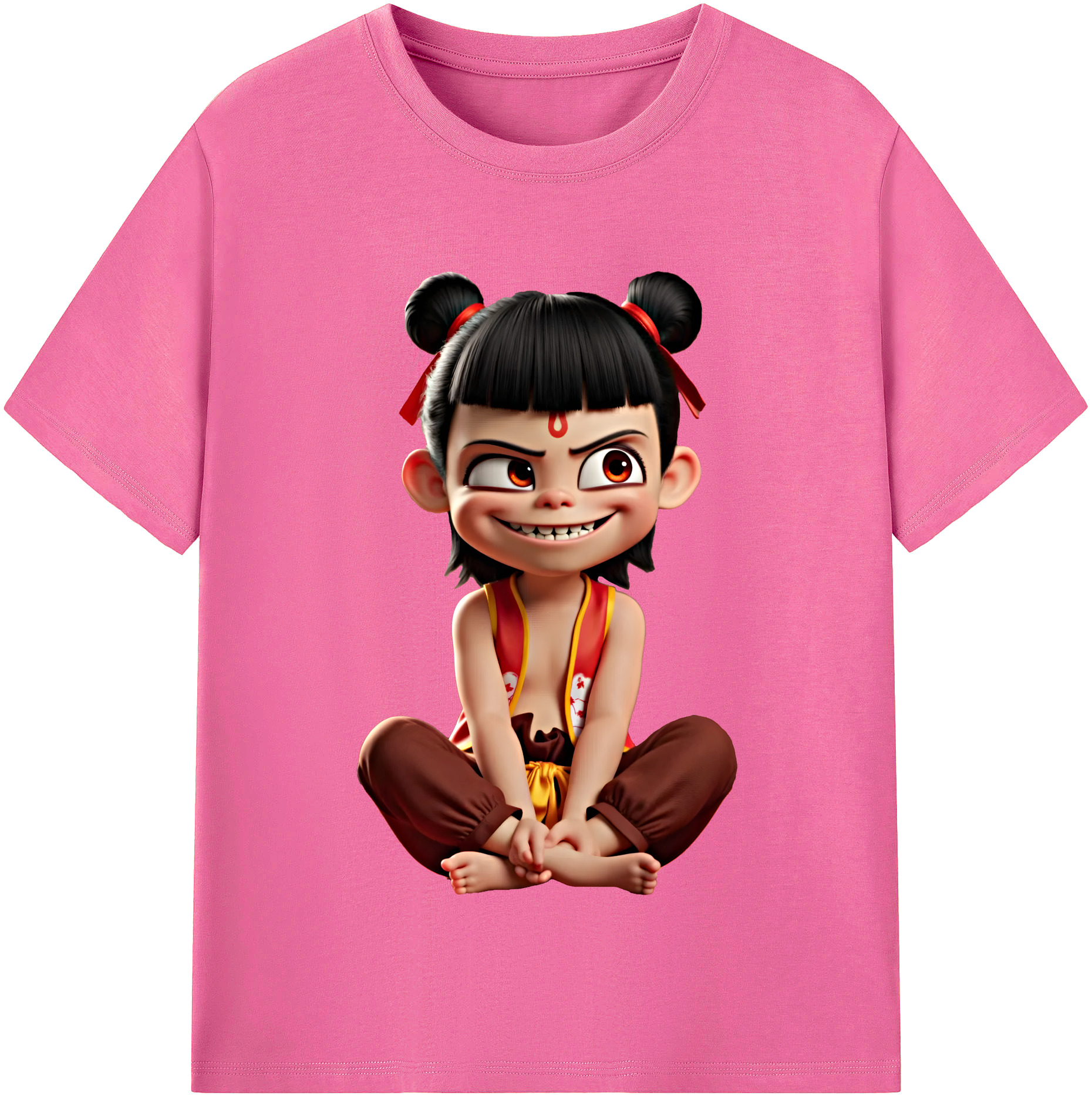 （画像用） Ne Zha 2 ナタ 魔童の大暴れ レディースカジュアルプリントTシャツ（綿100％）